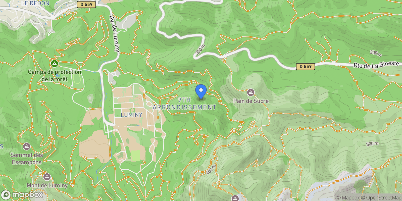Map showing Marseille, Provence-Alpes-Côte d'Azur, France.