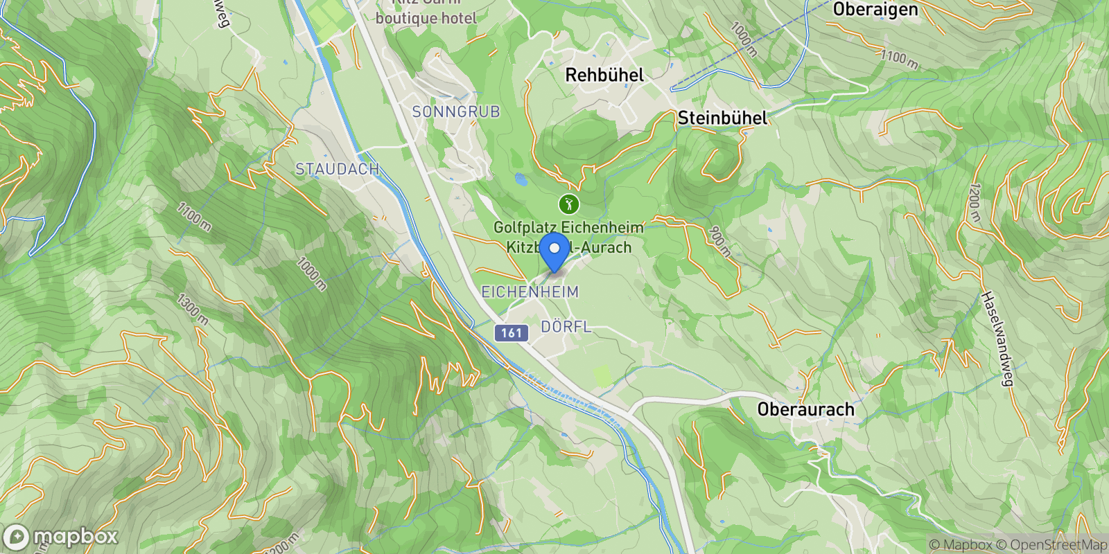 Map showing Mühlgasse, Aurach bei Kitzbühel, Tyrol, Austria.