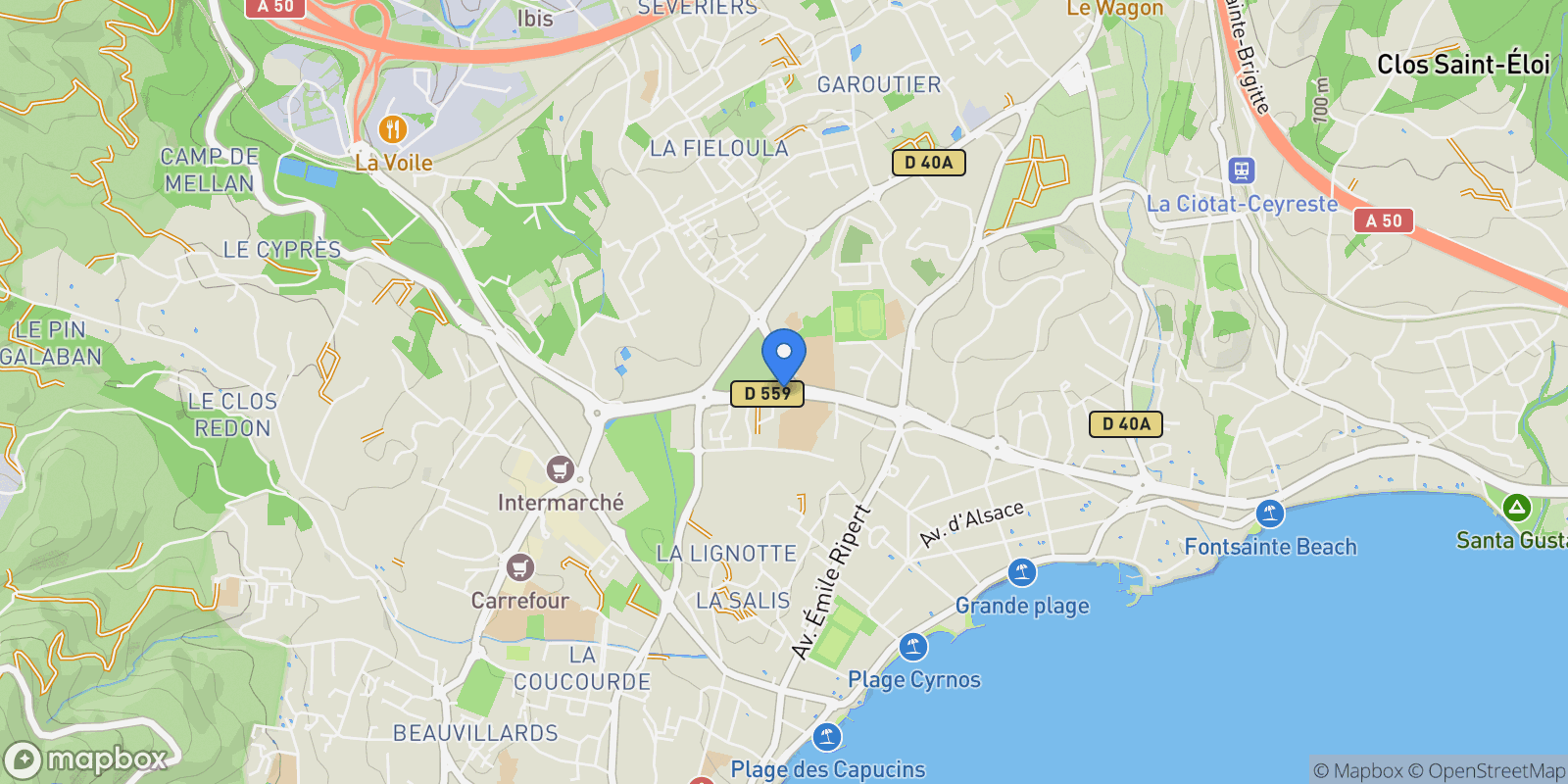 Map showing La Ciotat, Provence-Alpes-Côte d'Azur, France.