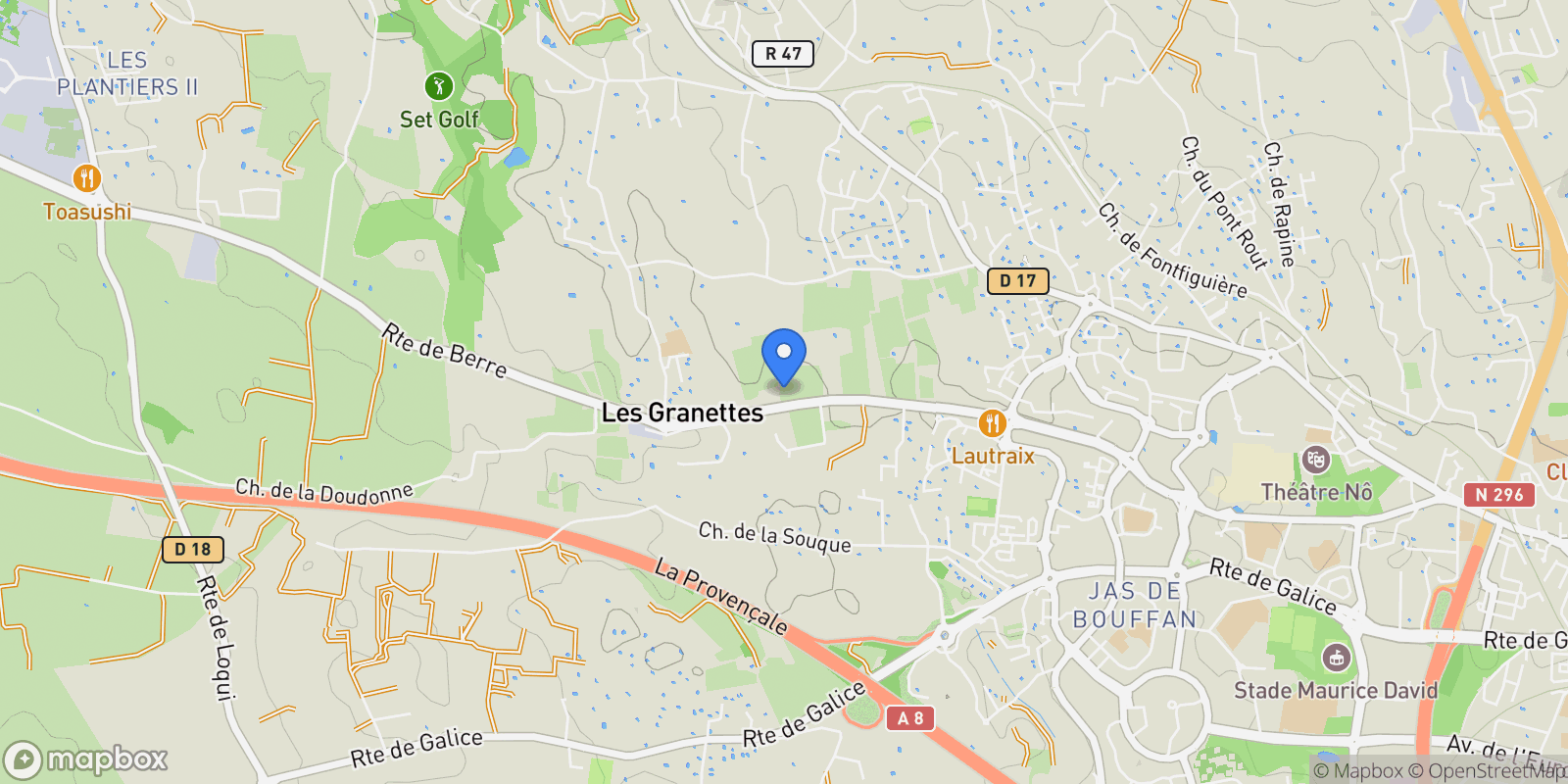 Map showing Aix-en-Provence, Provence-Alpes-Côte d'Azur, France.