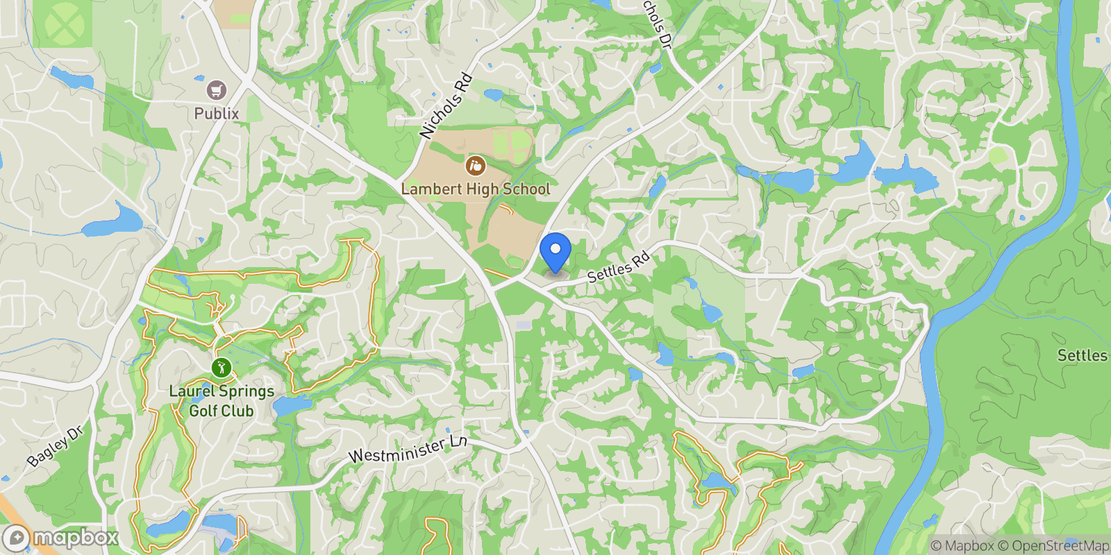 Map showing Suwanee, Georgia, United States.