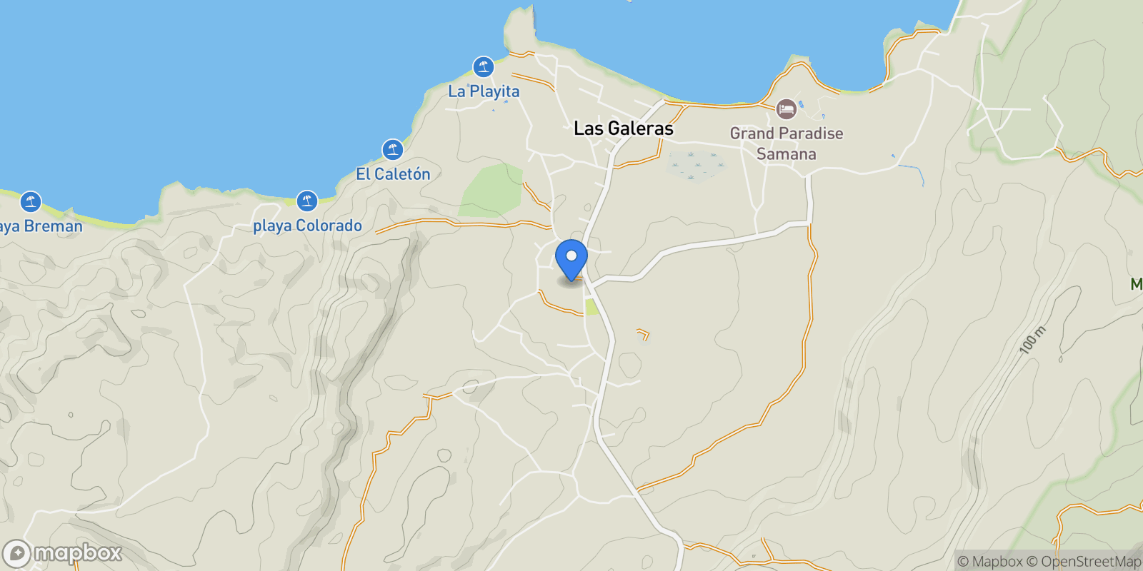 Map showing Las Galeras, Las Galeras, Las Galeras, Samaná Province, Dominican Republic.