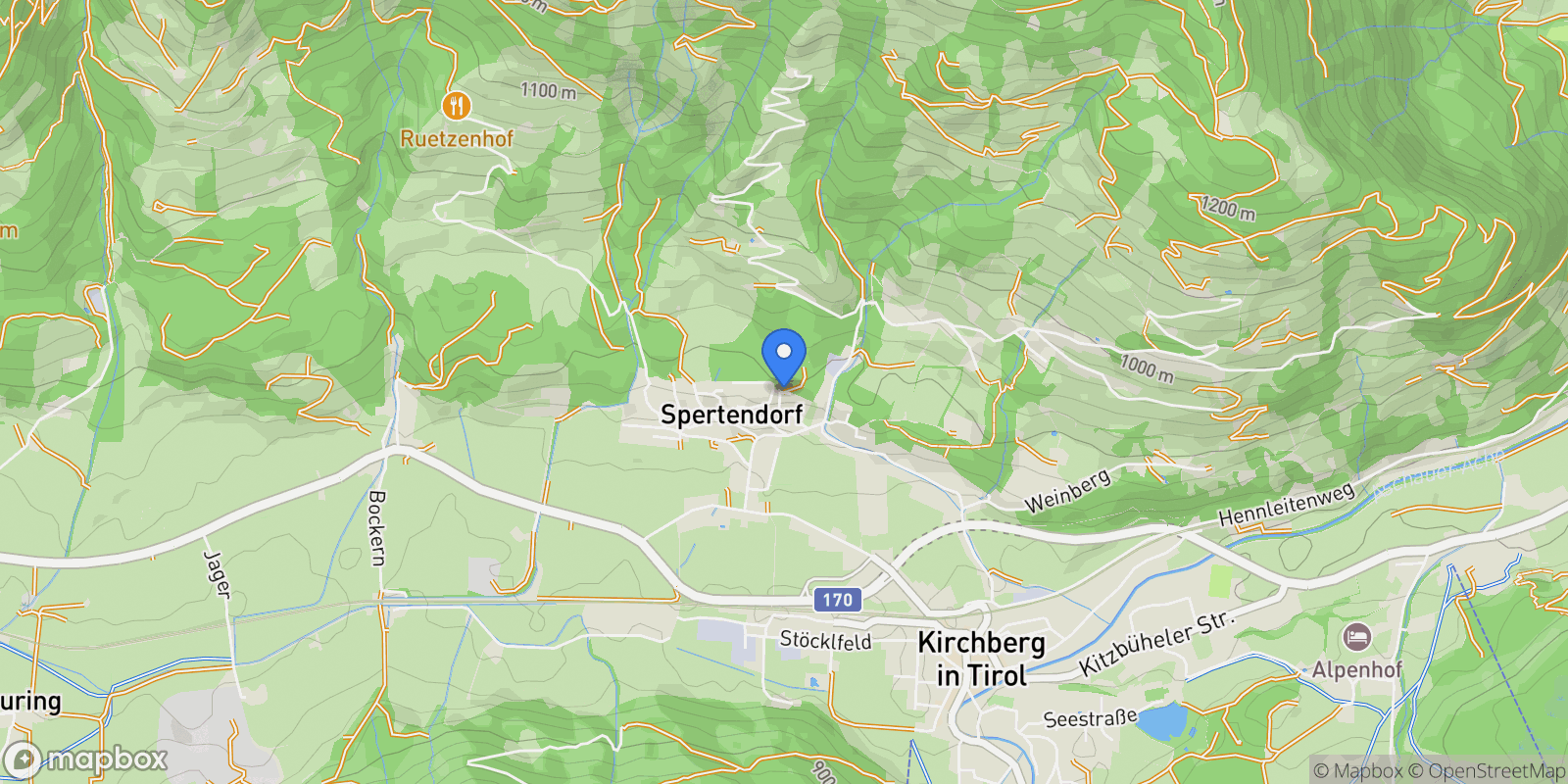 Map showing Waldschützweg, Kirchberg in Tirol, Tyrol, Austria.