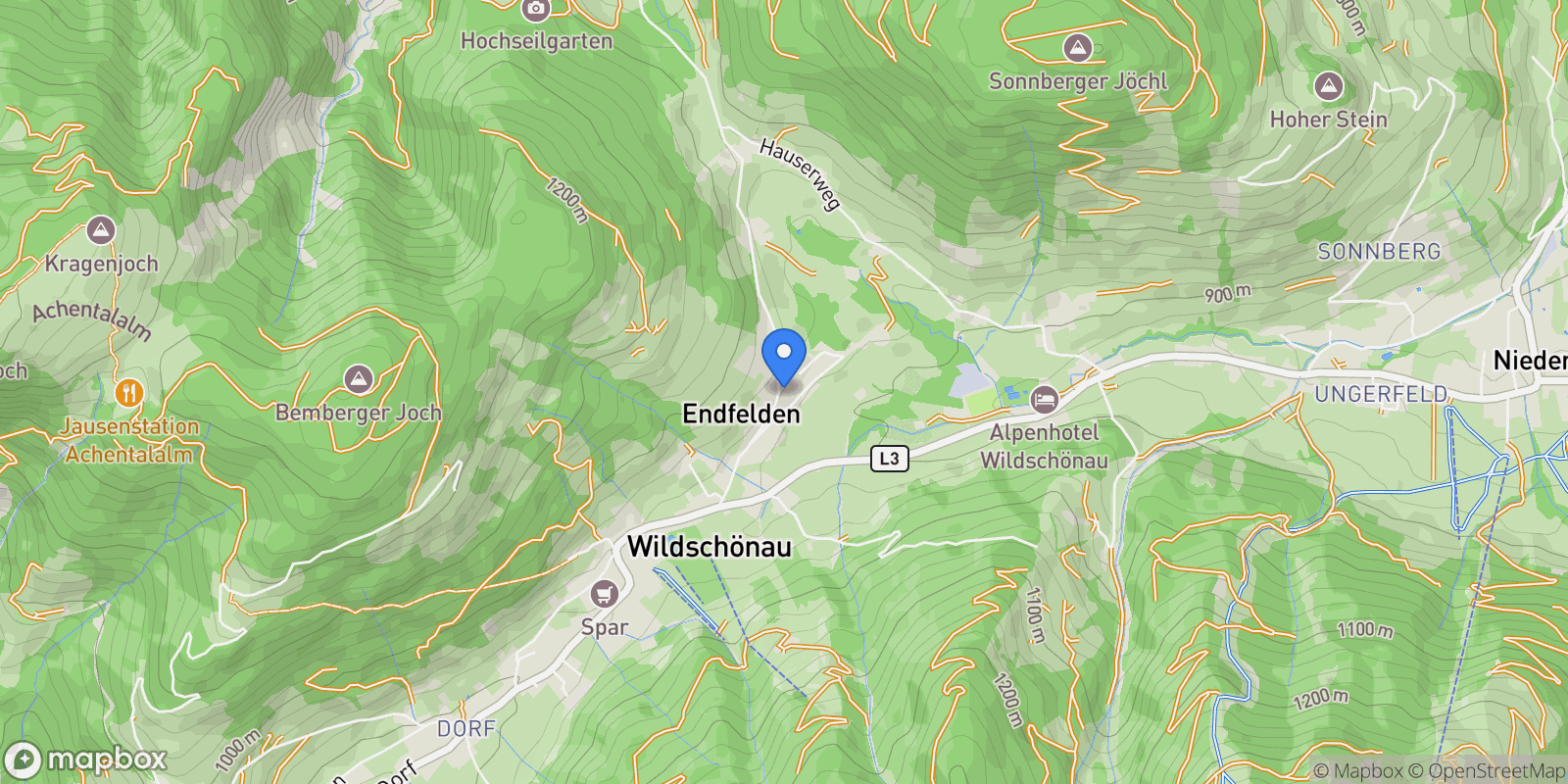 Map showing Zauberwinkelweg, Oberau, Tyrol, Austria.