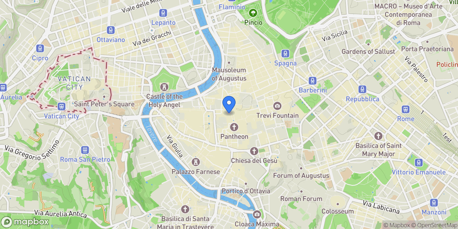 Map showing Piazza Rondanini 33, Rome, Lazio, Italy.