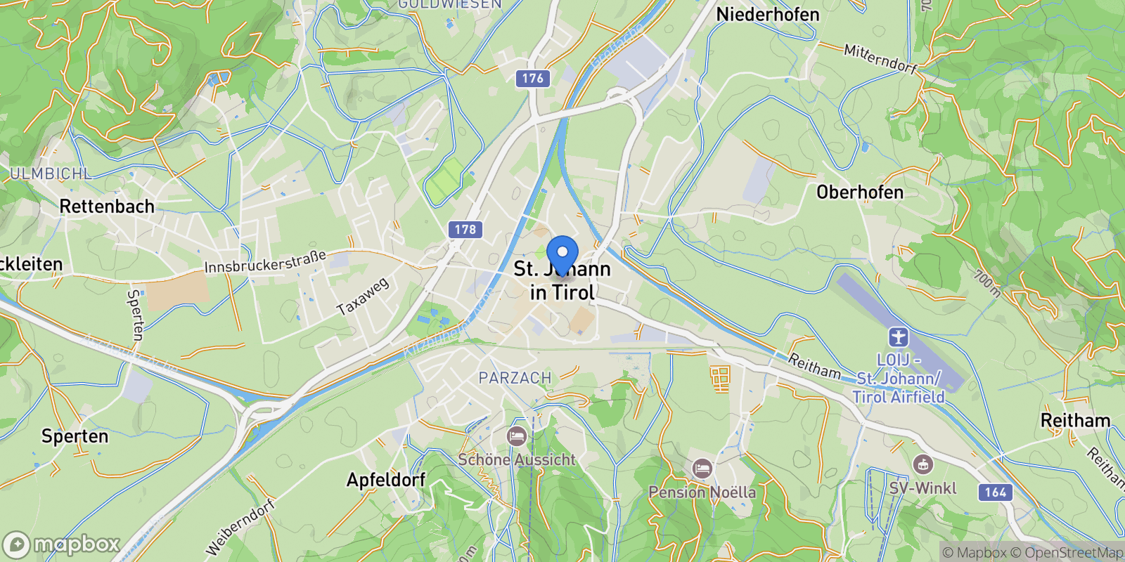 Map showing Sankt Johann, Tyrol, Austria.
