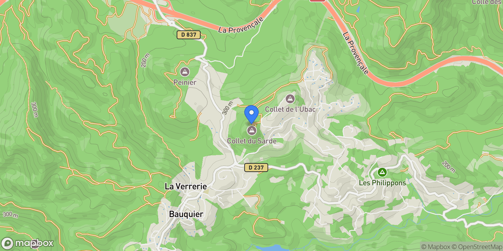Map showing Les Adrets-de-l'Estérel, Provence-Alpes-Côte d'Azur, France.