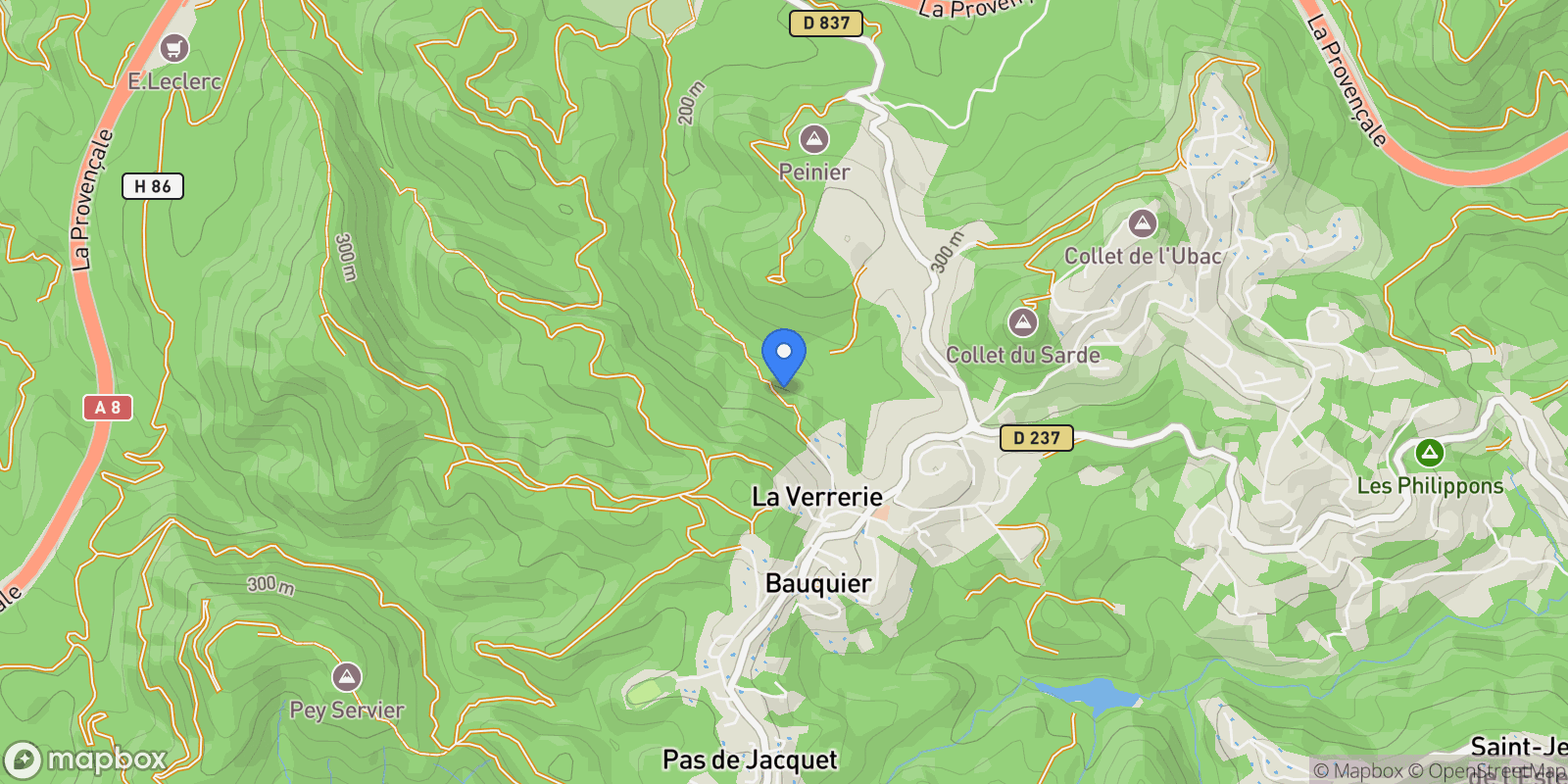 Map showing Les Adrets-de-l'Estérel, Provence-Alpes-Côte d'Azur, France.