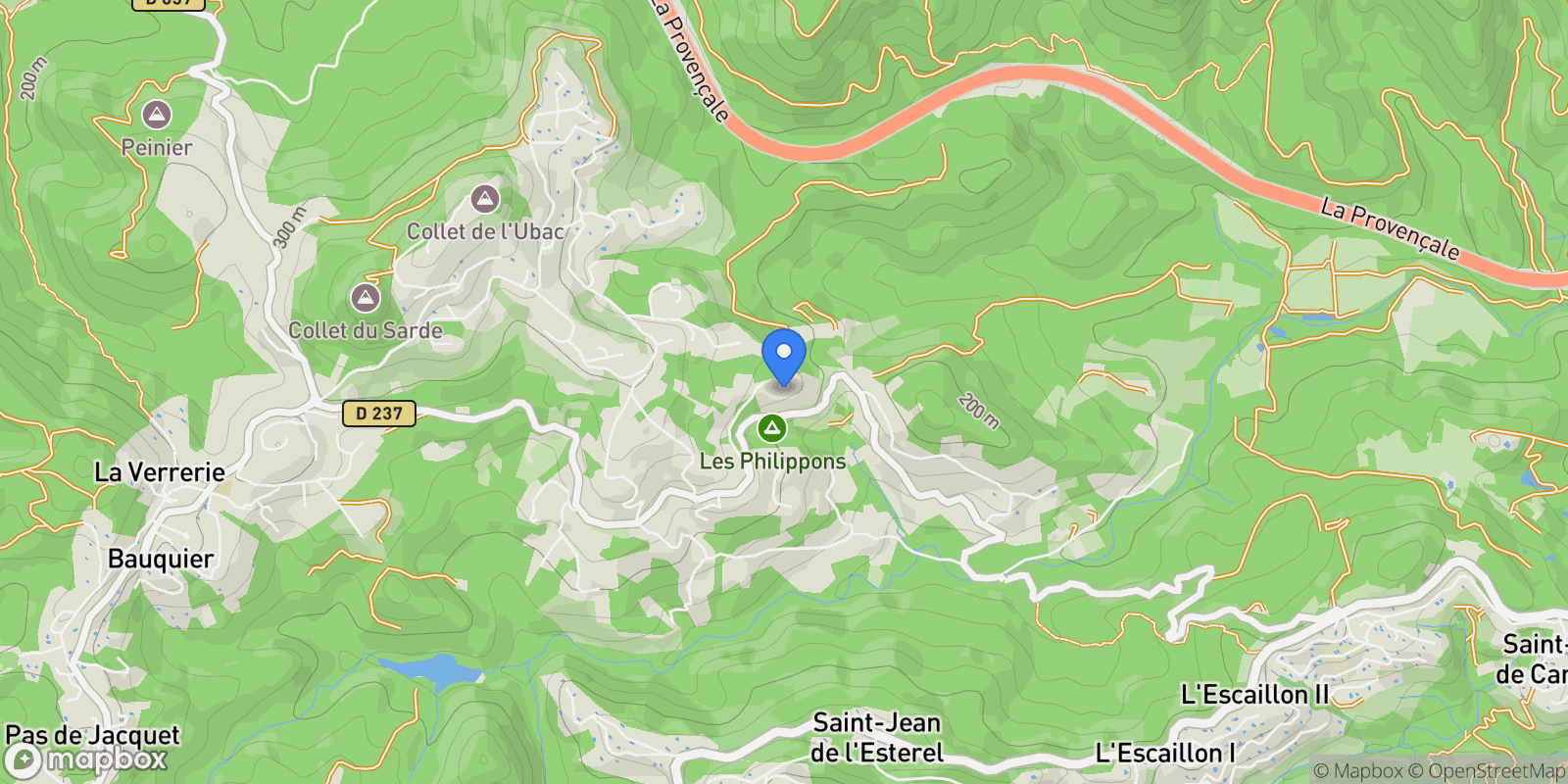 Map showing Les Adrets-de-l'Estérel, Provence-Alpes-Côte d'Azur, France.