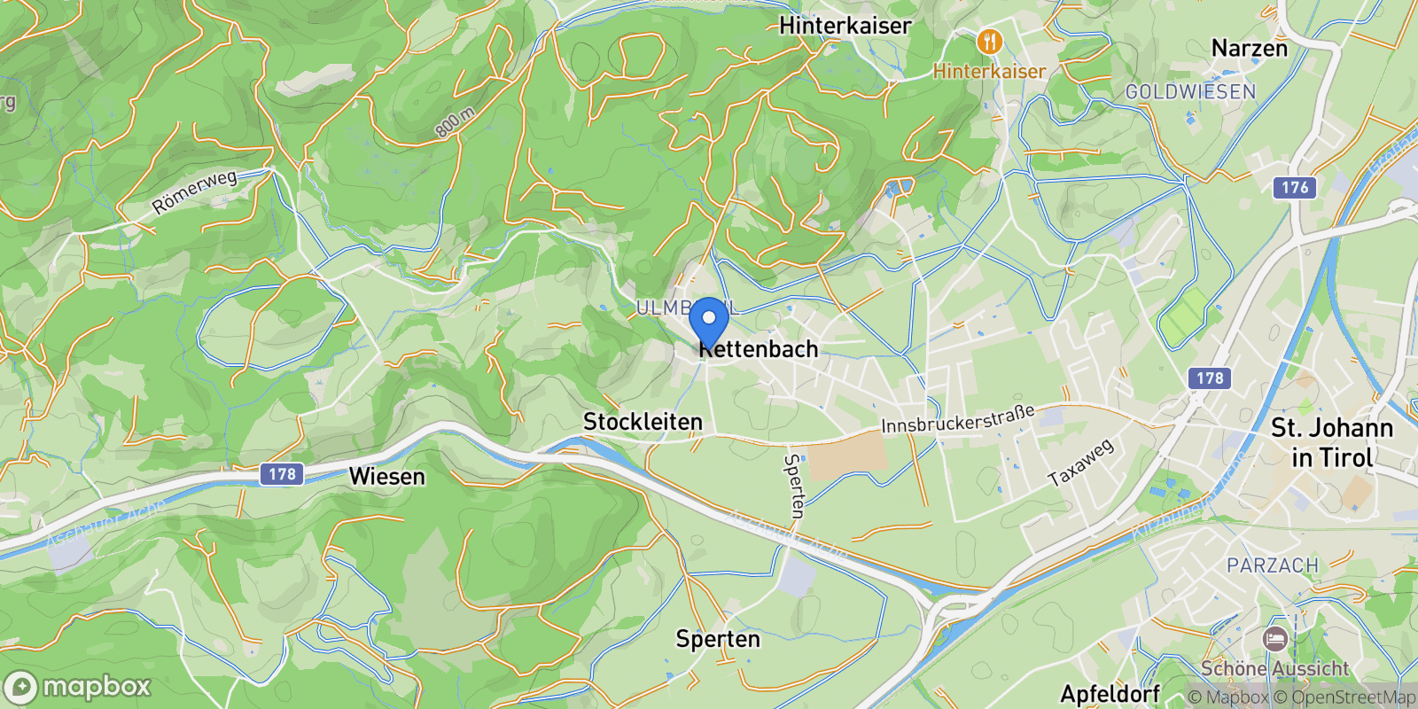 Map showing Römerweg, Sankt Johann, Tyrol, Austria.