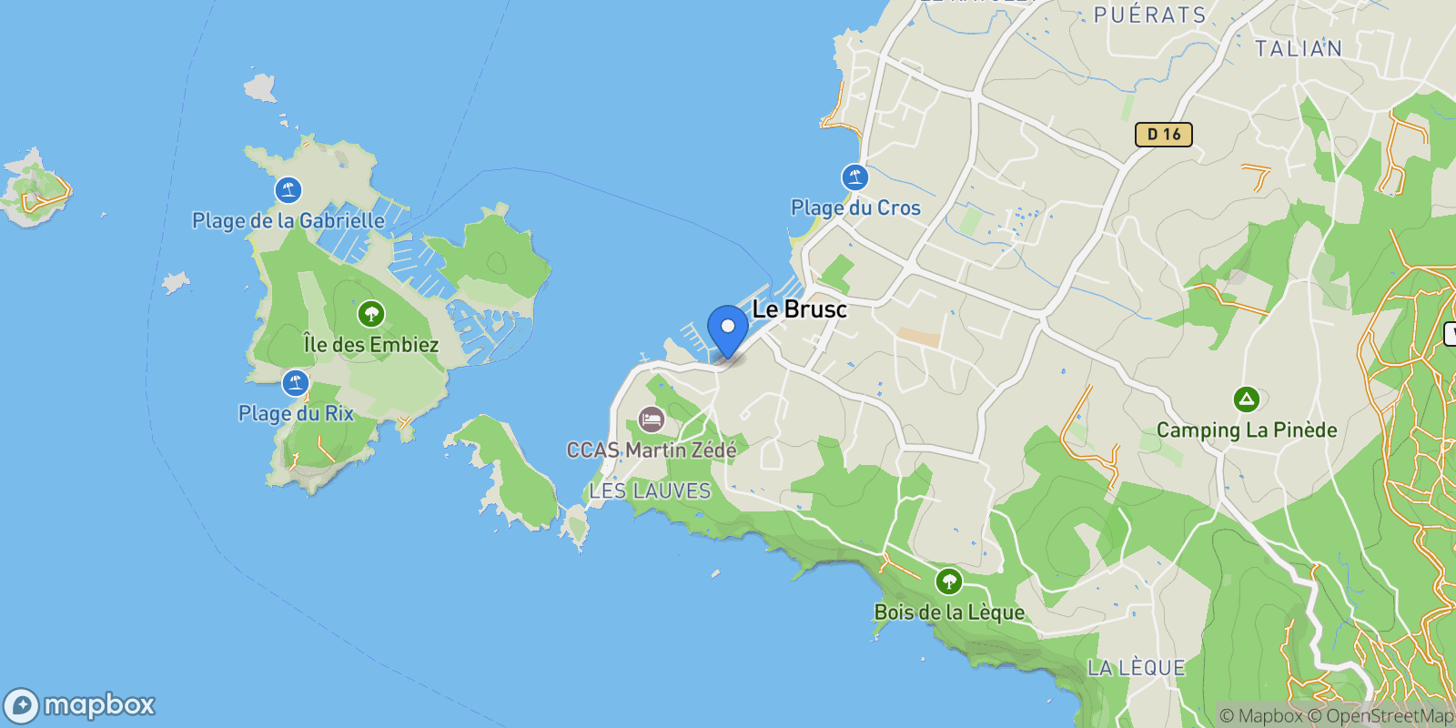 Map showing LE BRUSC, U 83140, Six-Fours-les-Plages, Provence-Alpes-Côte d'Azur, France.