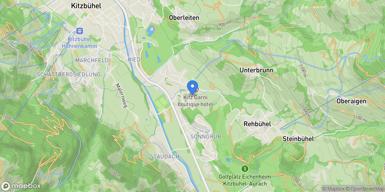 Map showing Winklernfeld, Kitzbuhel, Tyrol, Austria.