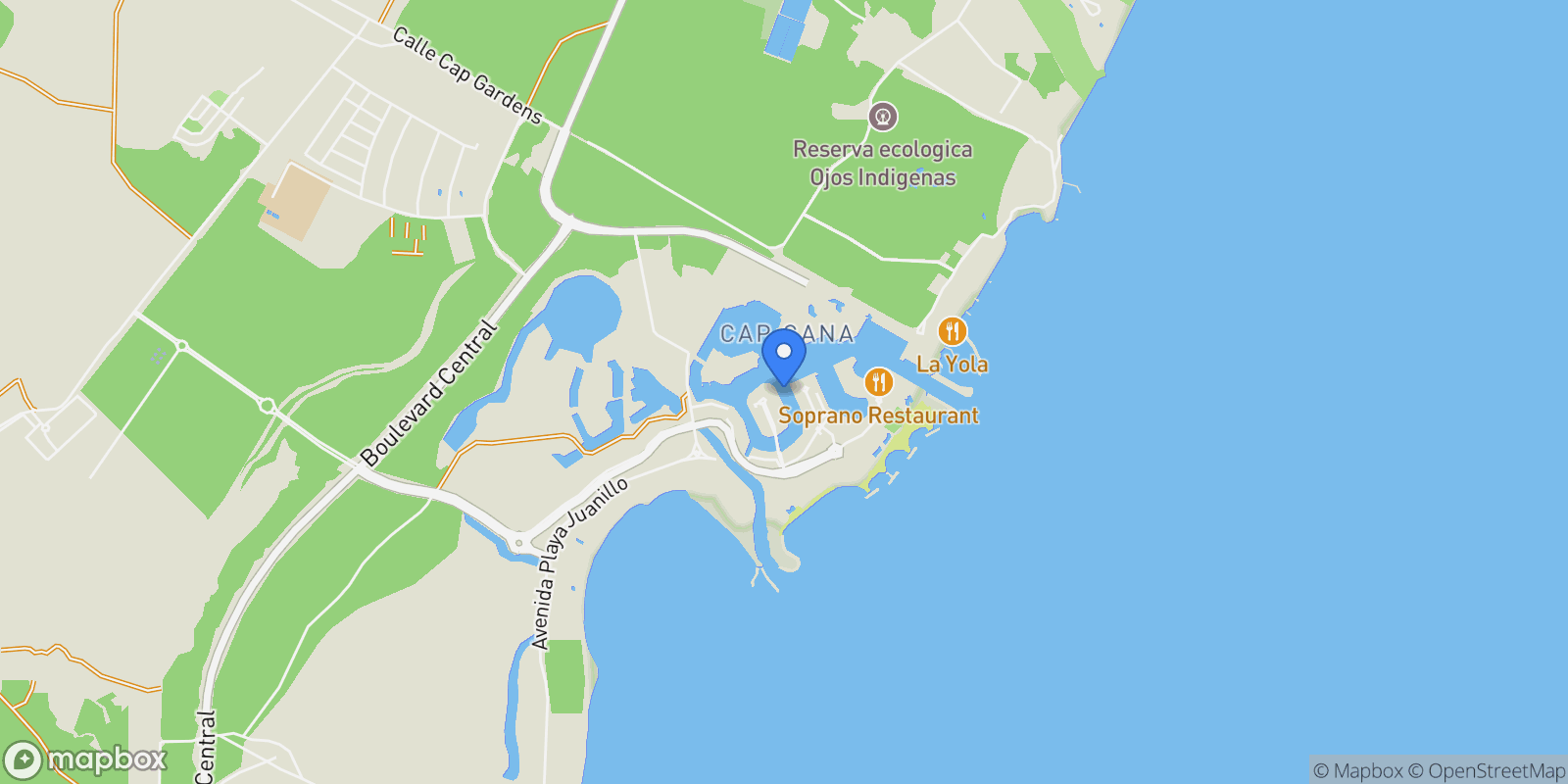 Map showing . Condominio Fundadores Marina Cap Cana Penthouse, Punta Cana, La Altagracia Province, Dominican Republic.