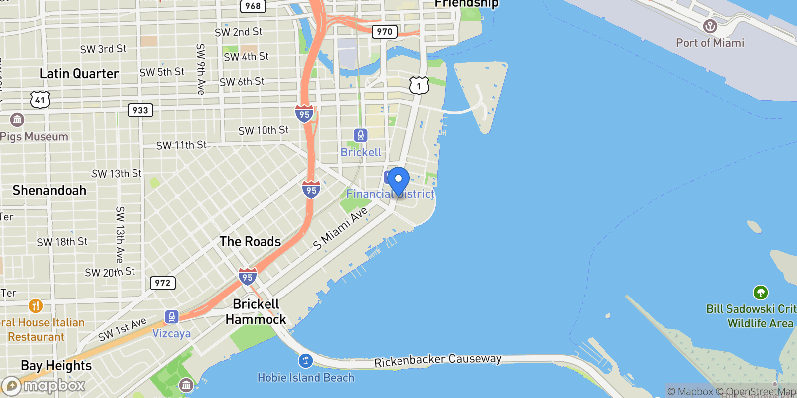 Map showing 1435 Brickell Ave 3506, Miami, Florida, United States.