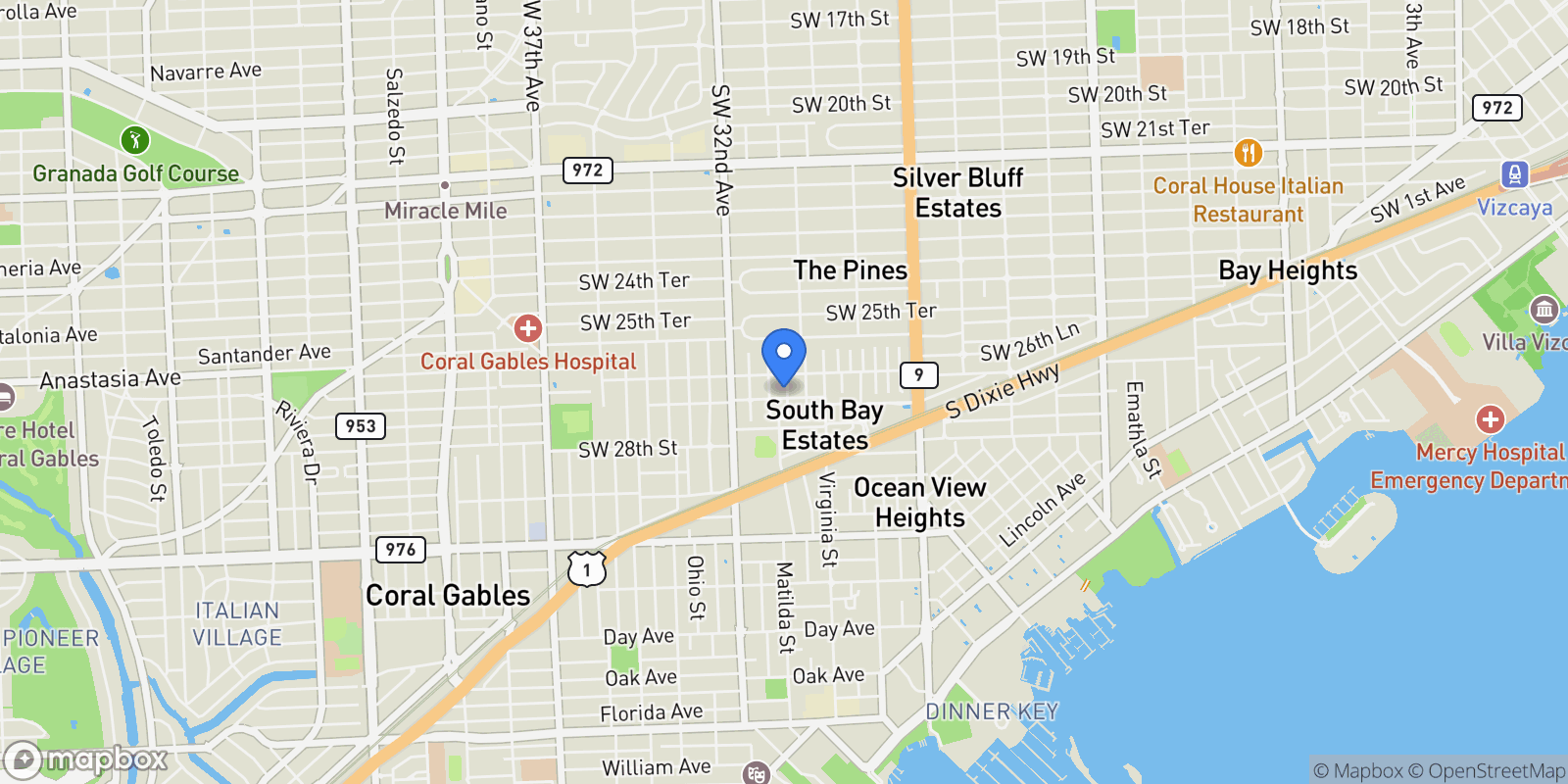 Map showing 2732 SW 31st Ave, Miami, Florida, United States.