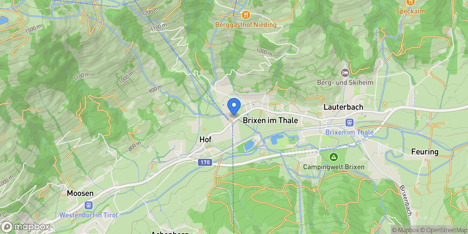 Map showing Dorfstraße, Brixen im Thale, Tyrol, Austria.
