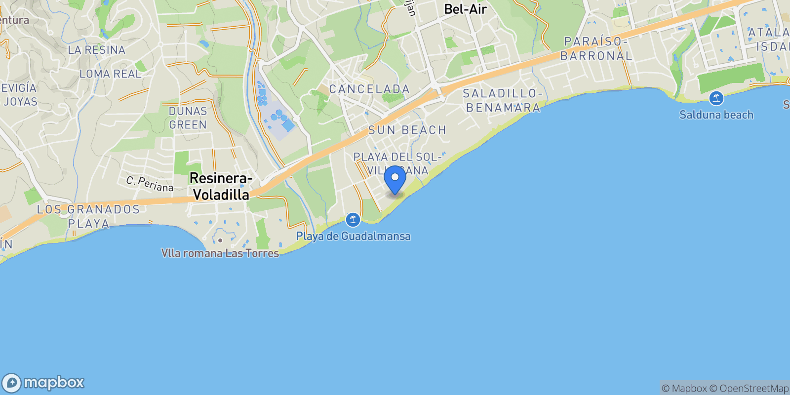 Map showing Estepona, Andalusia, Spain.