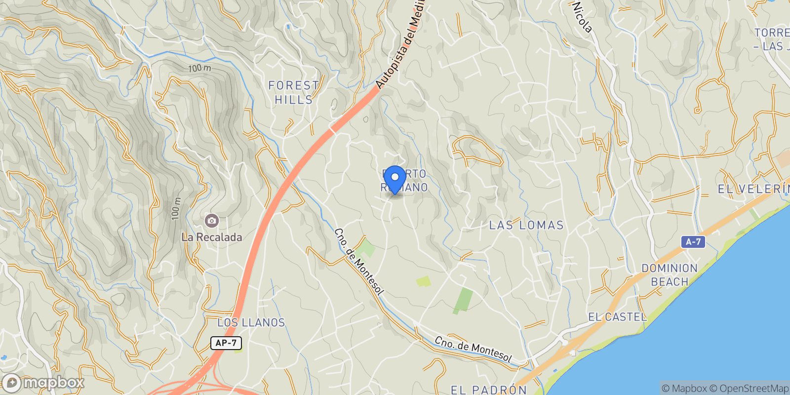 Map showing Estepona, Andalusia, Spain.
