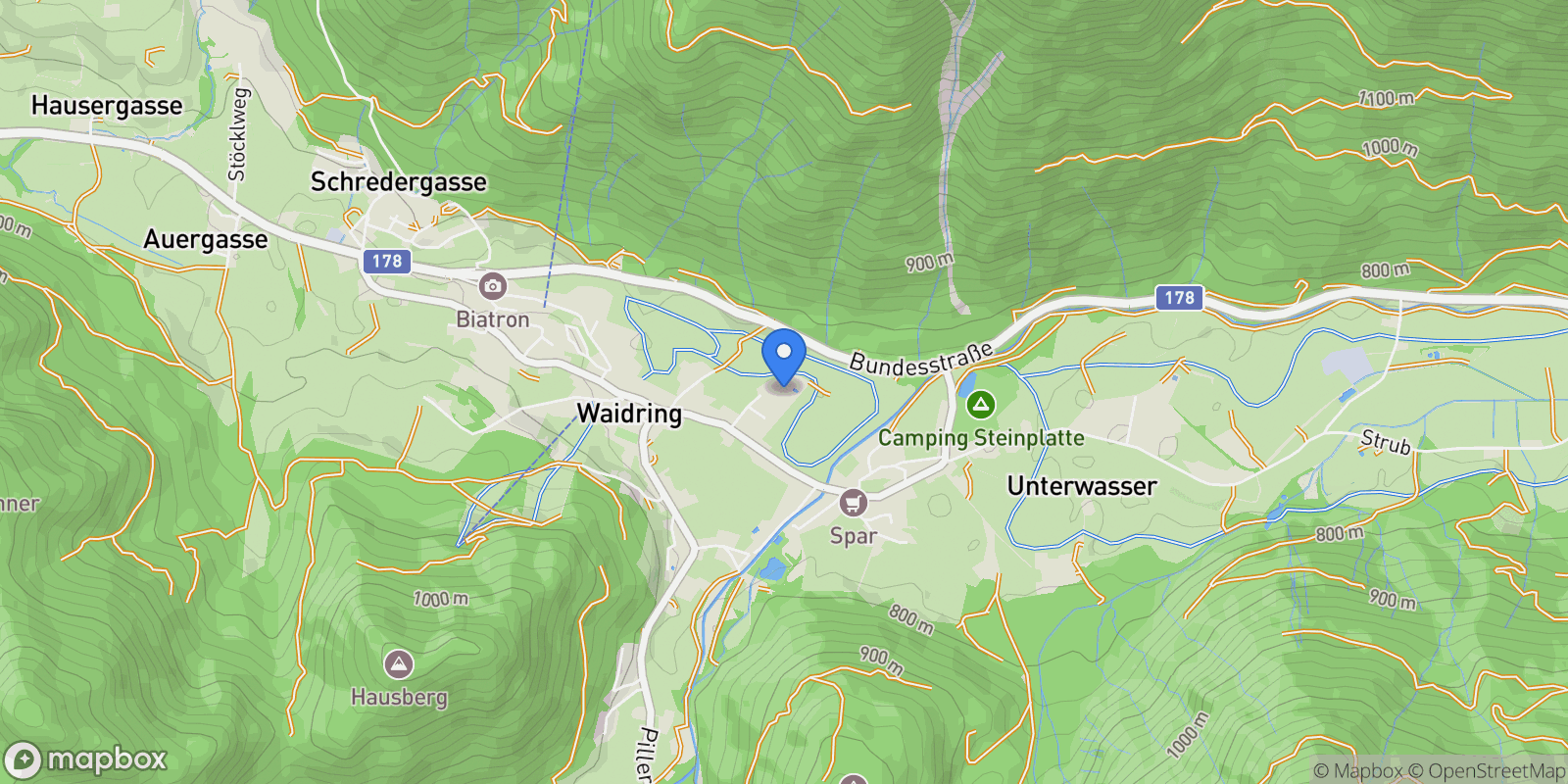 Map showing Sonnwendstraße, Waidring, Tyrol, Austria.