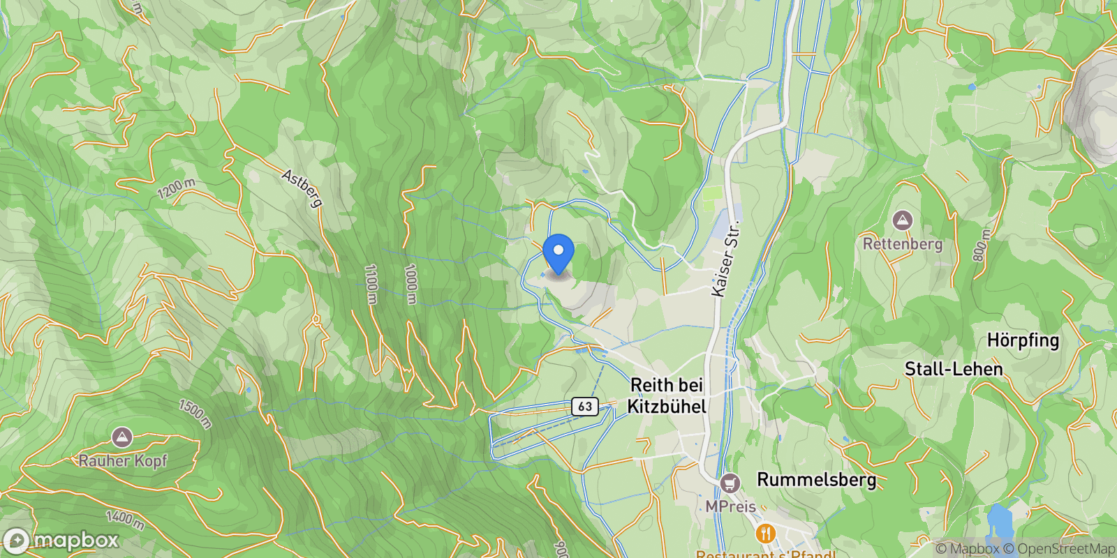 Map showing Zimmerauerweg, Reith bei Kitzbühel, Tyrol, Austria.