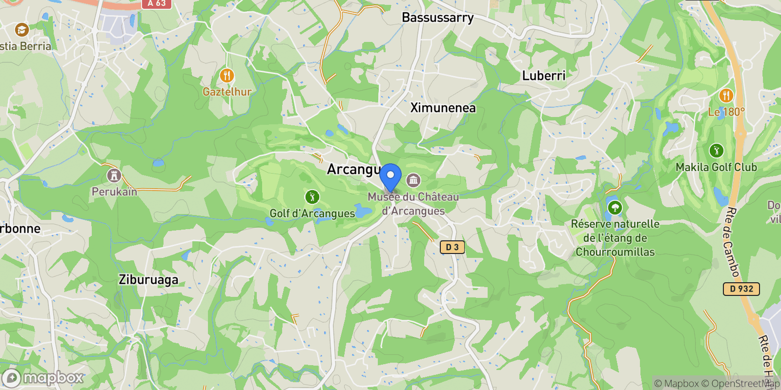 Map showing Arcangues, Arcangues, Arcangues, Nouvelle-Aquitaine, France.