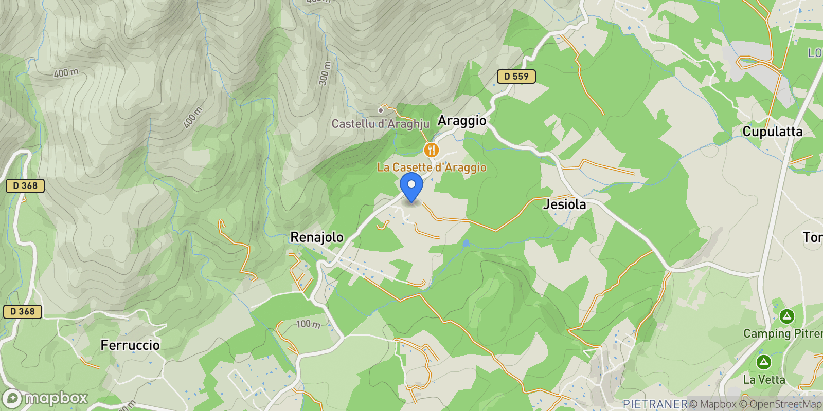 Map showing Porto-Vecchio, Corsica, France.