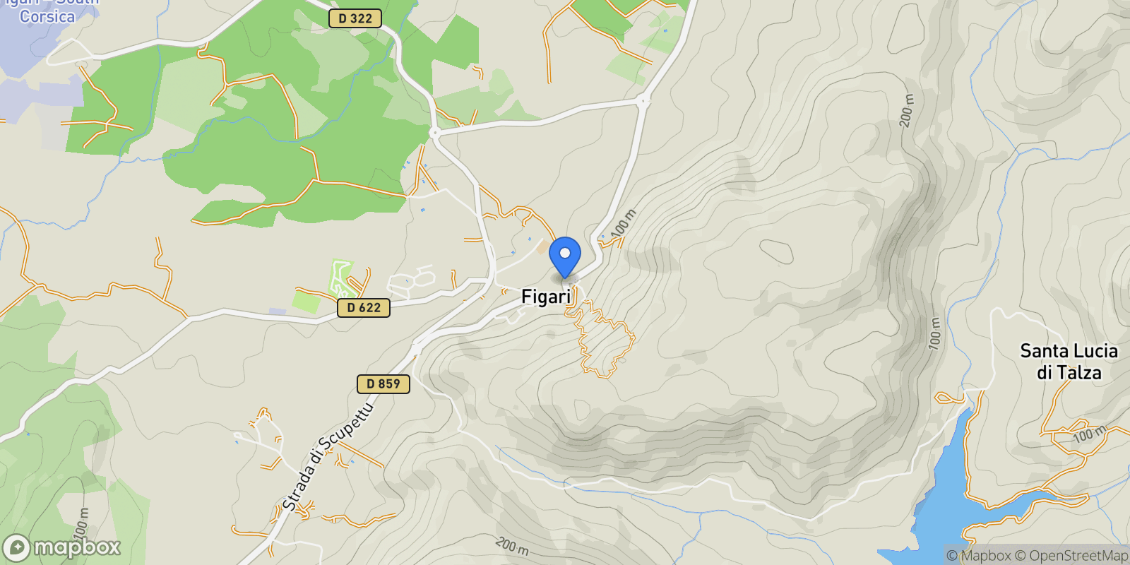 Map showing Figari, Corsica, France.