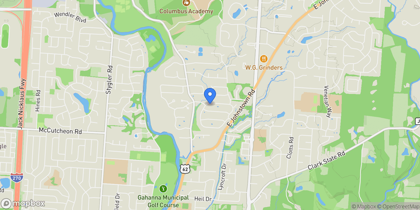 Map showing 211 Crossing Creek N, Gahanna, OH 43230, Gahanna, Ohio, United States.