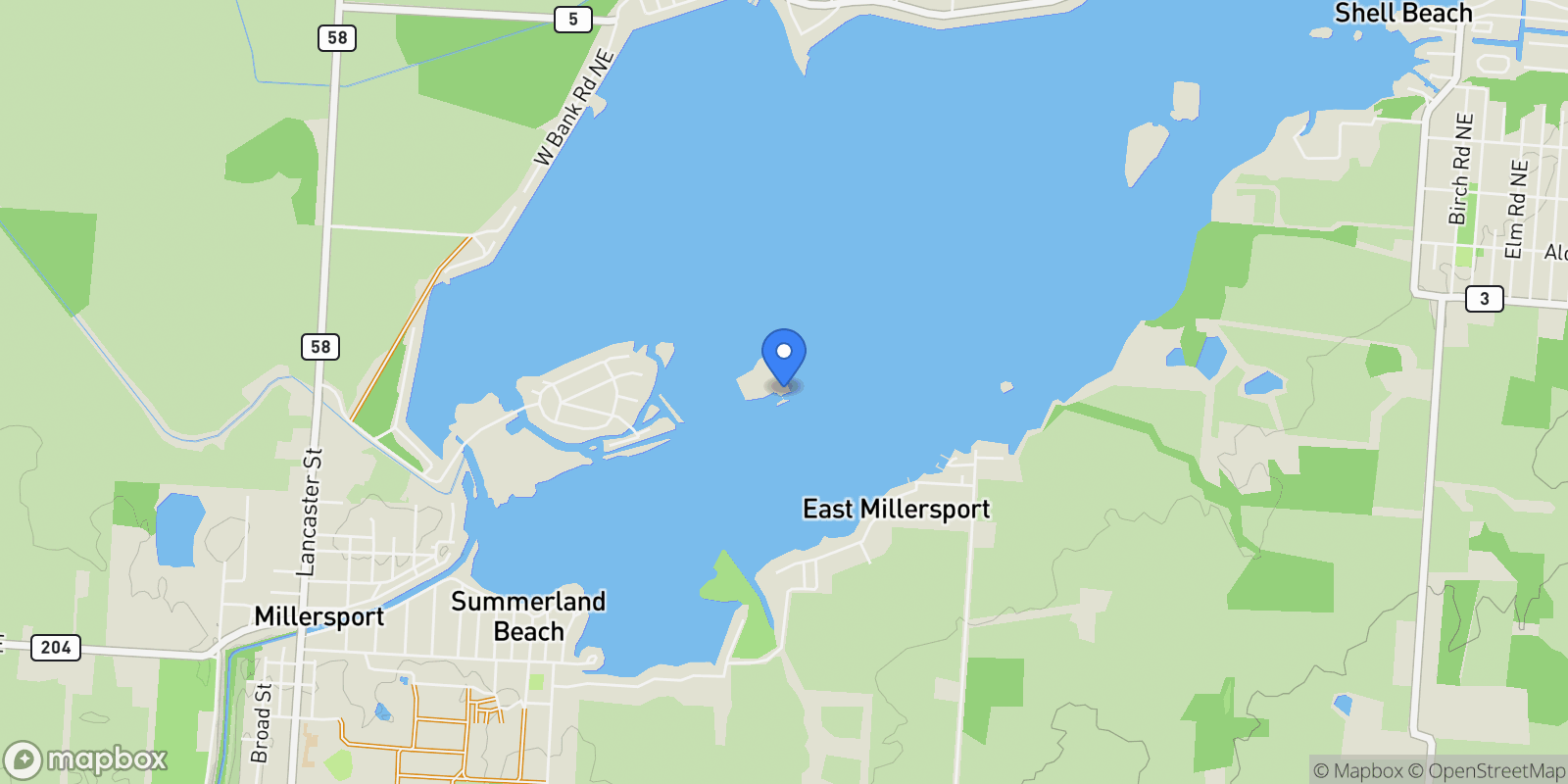 Map showing 12700 Onion Island NE, Millersport, OH 43046, Millersport, Ohio, United States.