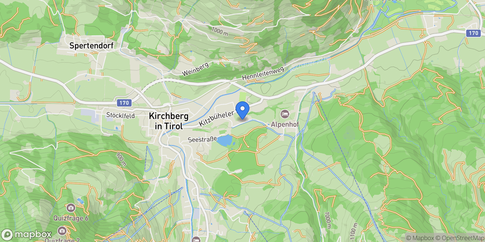 Map showing Rainweg, Kirchberg in Tirol, Tyrol, Austria.