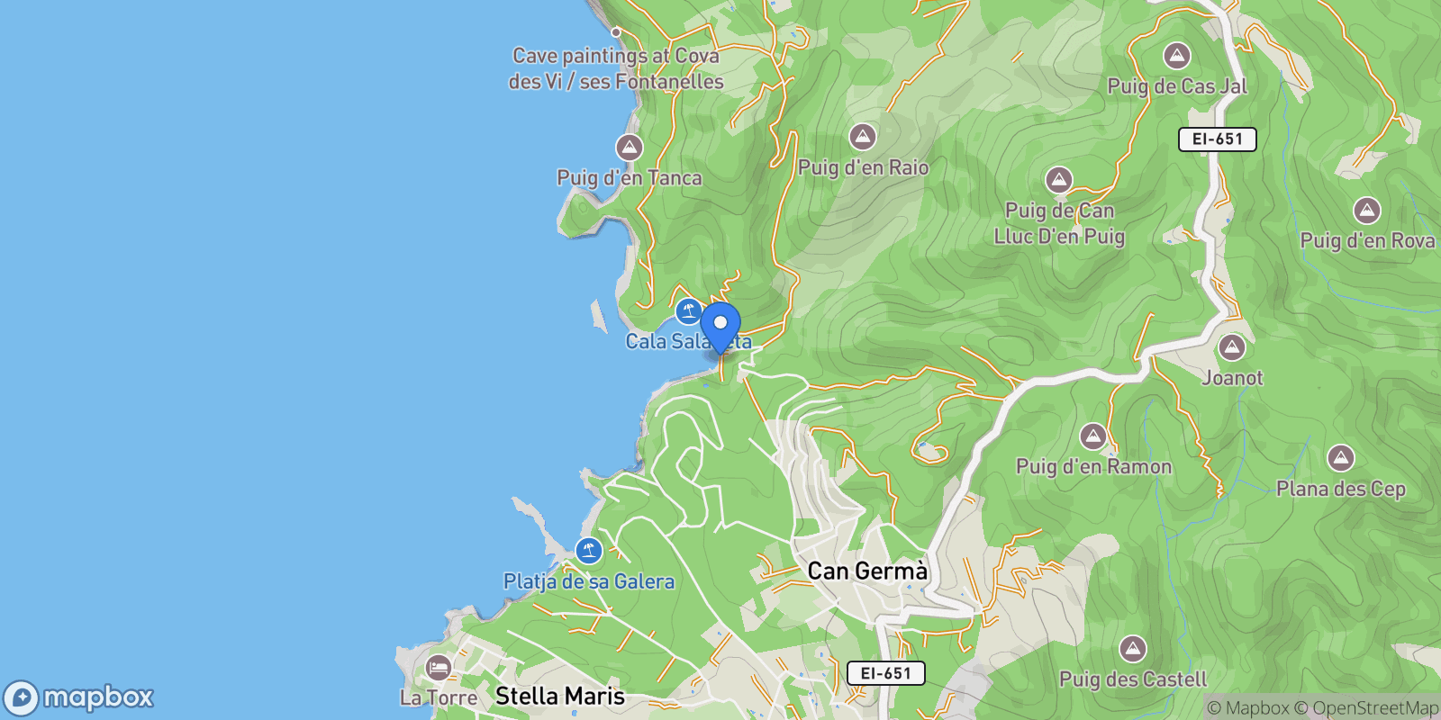 Map showing 07828 Sant Antoni de Portmany, Balearic Islands, Spain, Sant Antoni de Portmany, Balearic Islands, Spain.
