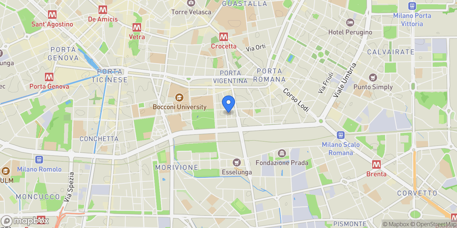 Map showing viale Montenero 10, Milan, Lombardy, Italy.