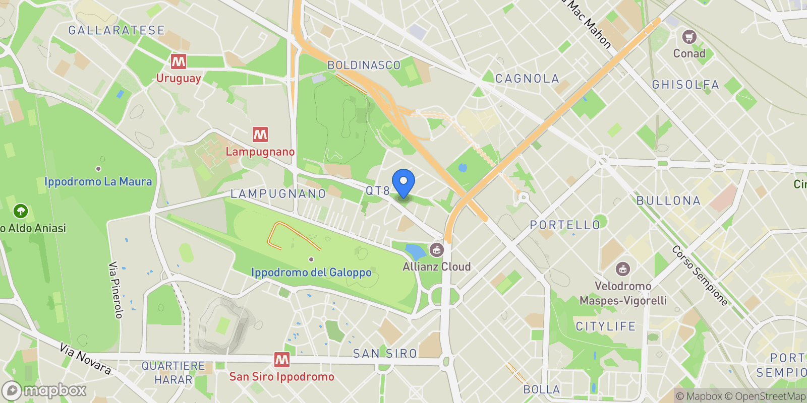 Map showing viale Certosa 15, Milan, Lombardy, Italy.