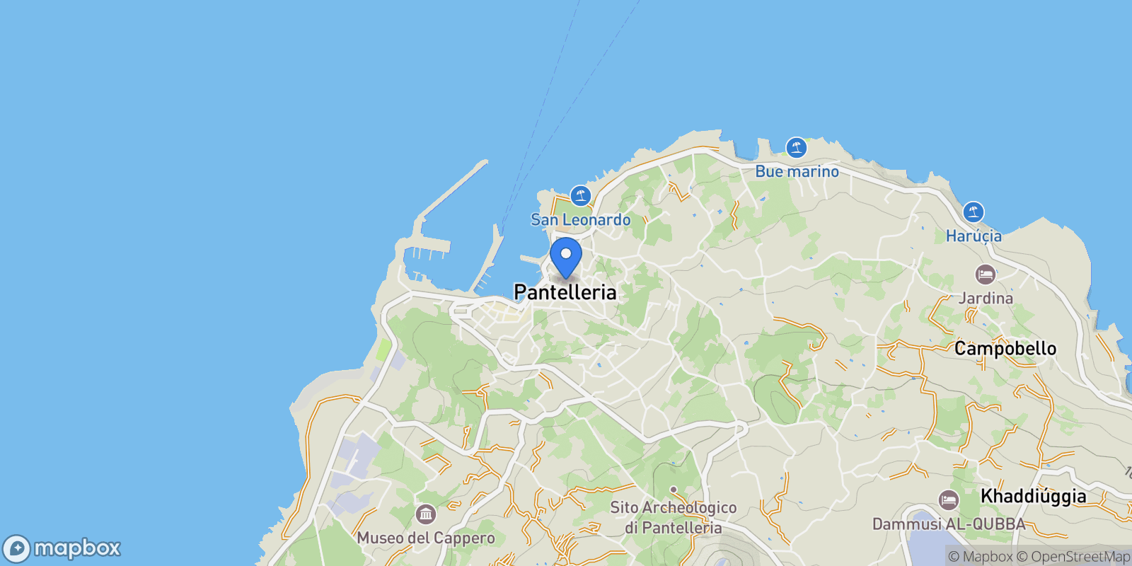 Map showing Contrada Cimillia , Pantelleria (TP), Pantelleria, Sicily, Italy.