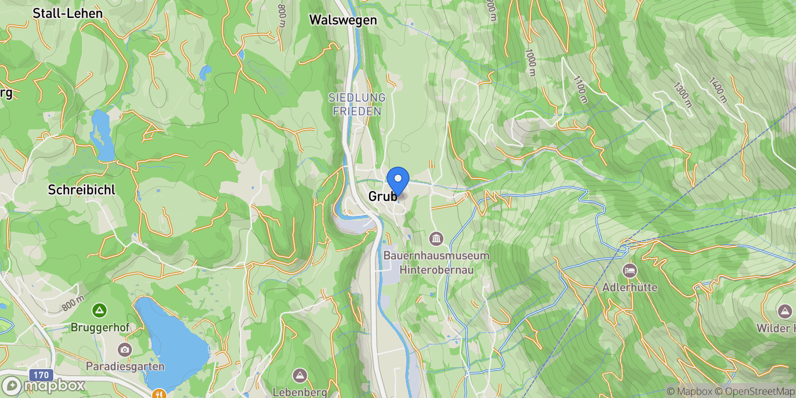 Map showing Vordergrub, Kitzbuhel, Tyrol, Austria.
