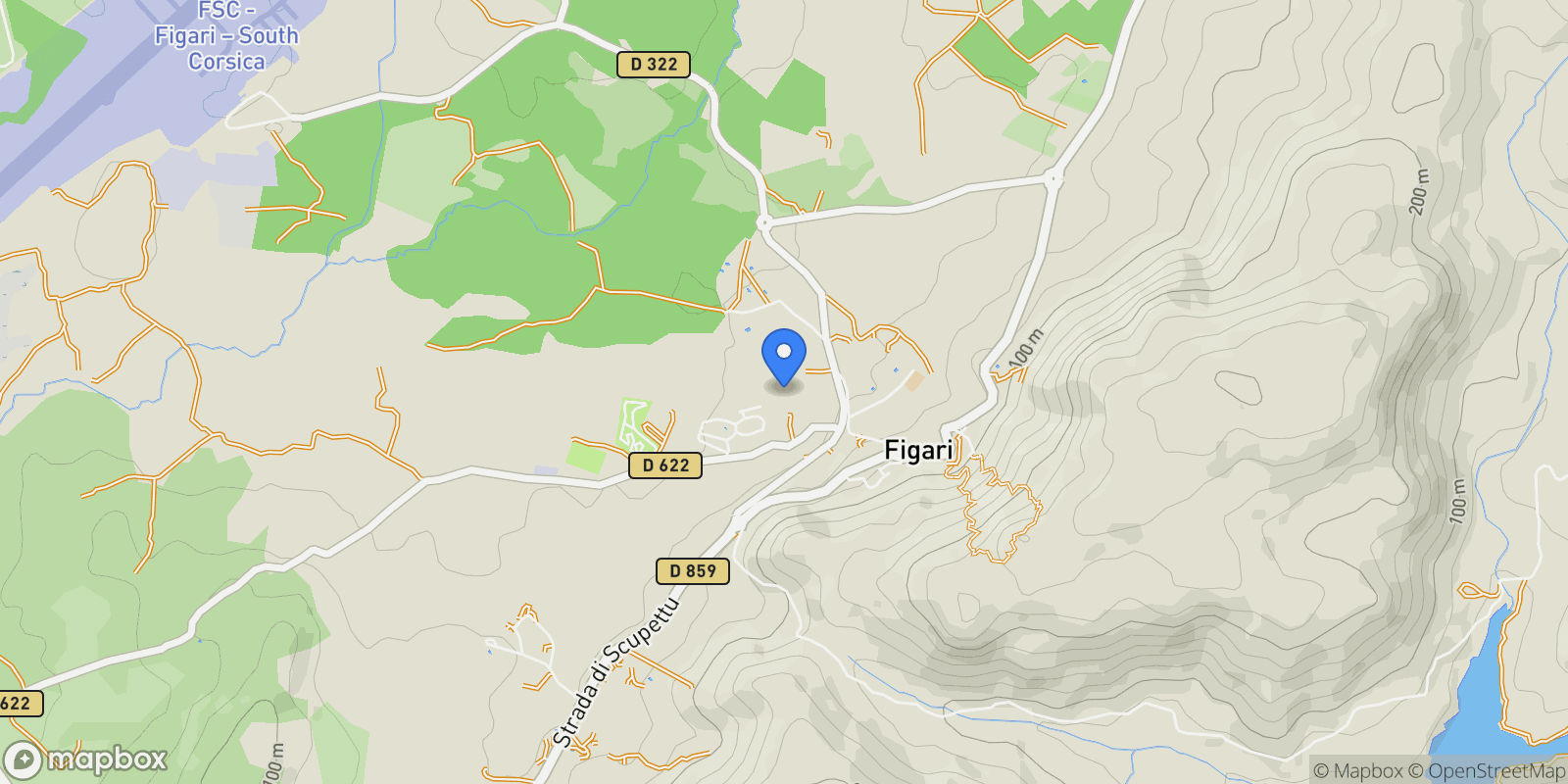 Map showing Figari, Corsica, France.