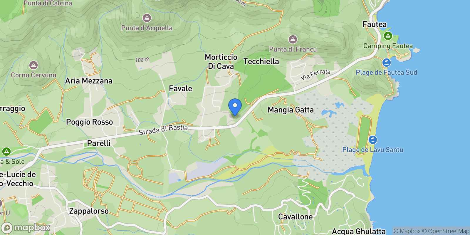 Map showing Zonza, Corsica, France.