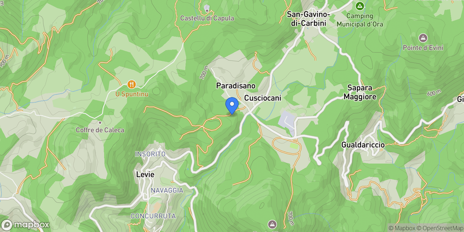 Map showing Levie, Corsica, France.
