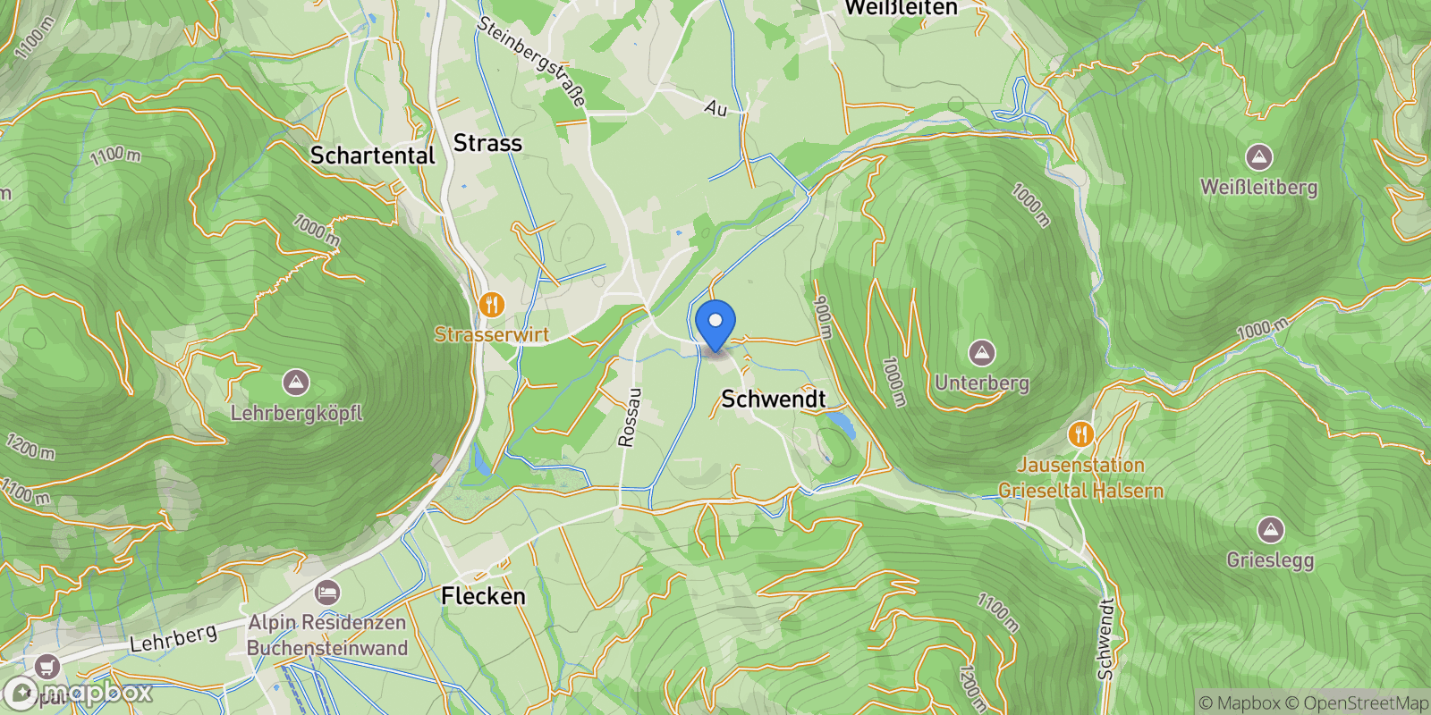 Map showing Schwendt, Sankt Ulrich am Pillersee, Tyrol, Austria.