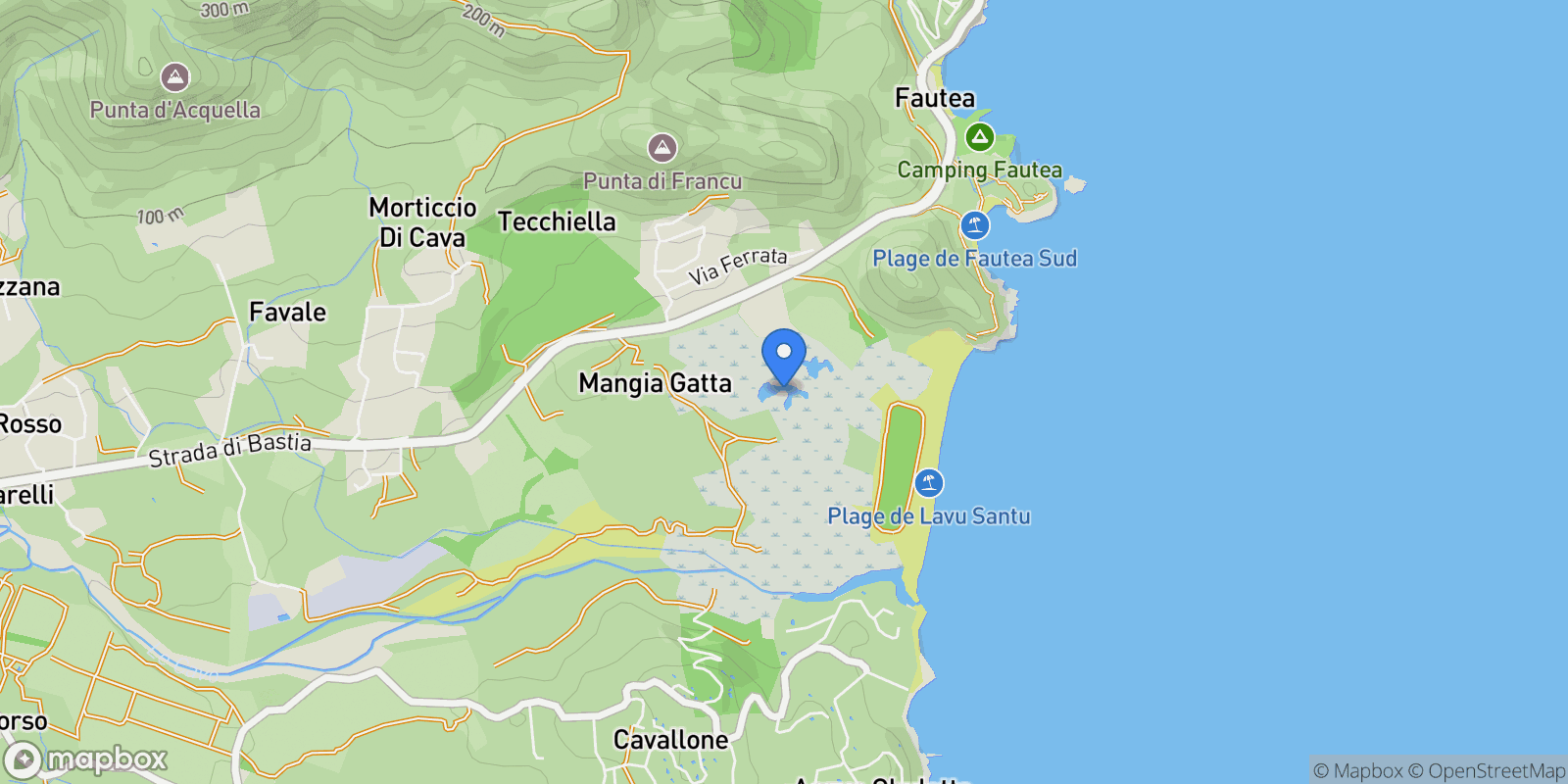 Map showing Zonza, Corsica, France.