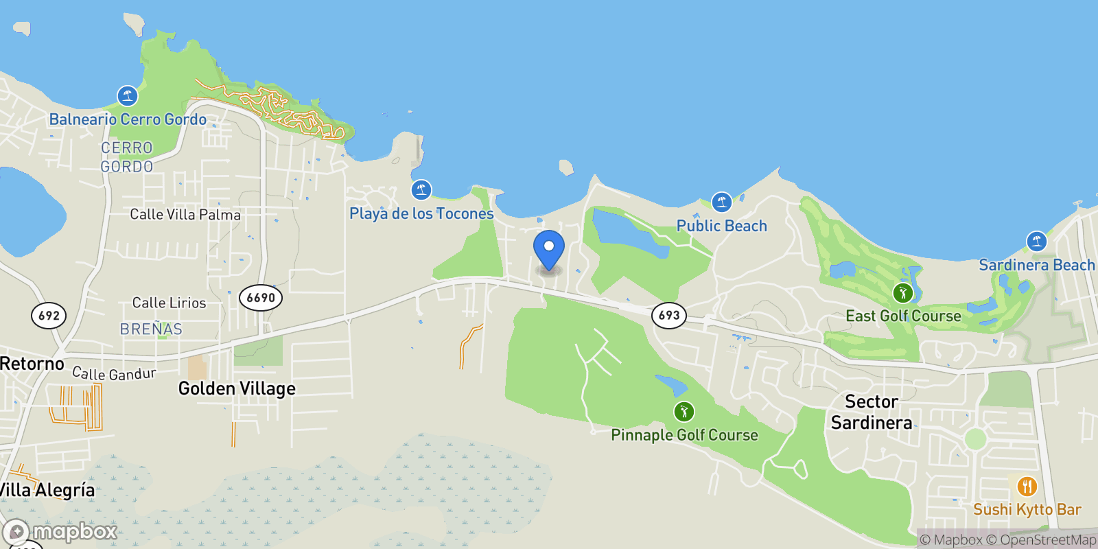Map showing Dorado CALLE LAS PALMAS 10, Dorado, Dorado, Puerto Rico.