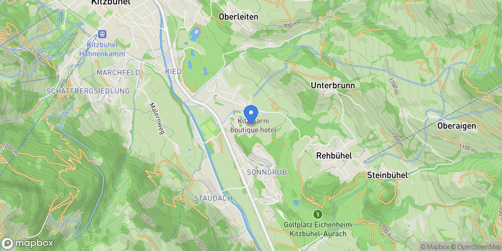 Map showing Winklernfeld, Kitzbuhel, Tyrol, Austria.
