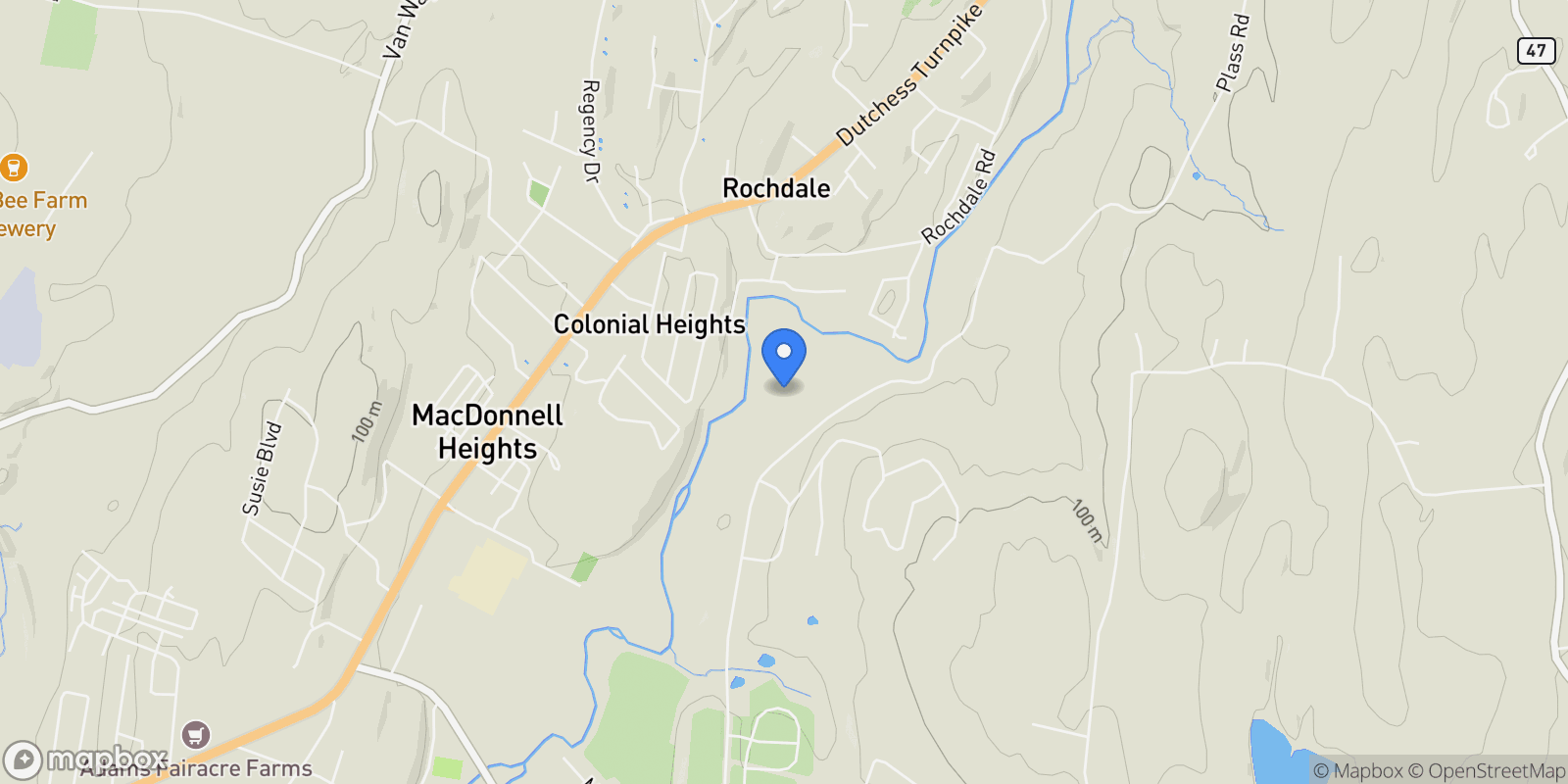 Map showing 109 Sleight Plass Road, Poughkeepsie, NY 12603, Spackenkill, New York, United States.