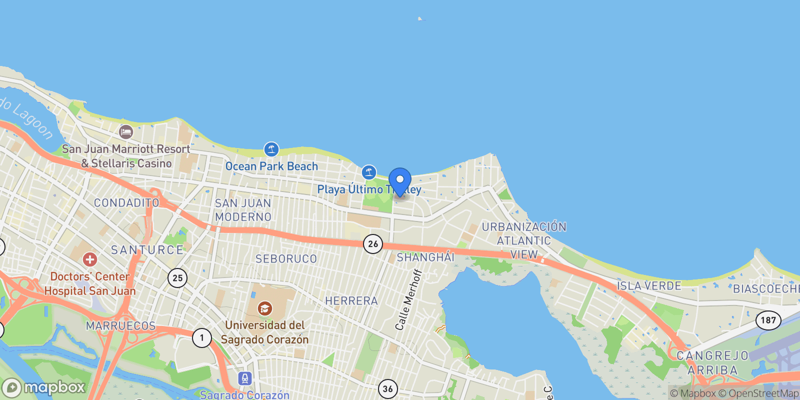 Map showing San Juan MCLEARY 1, San Juan, San Juan, Puerto Rico.