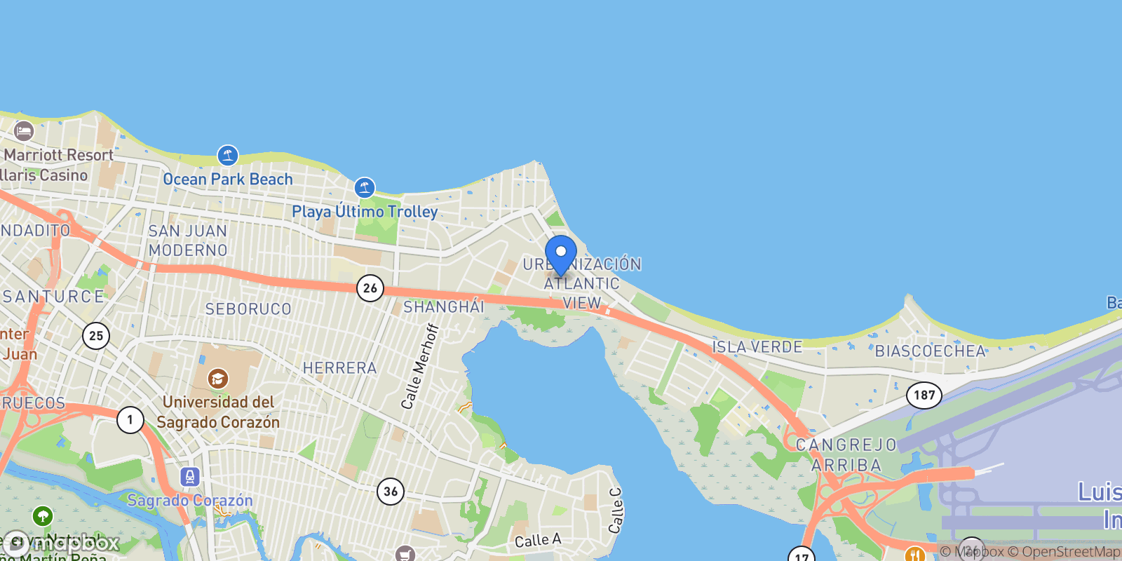 Map showing Carolina ATLANTIC VIEW 102, Carolina, Carolina, Puerto Rico.