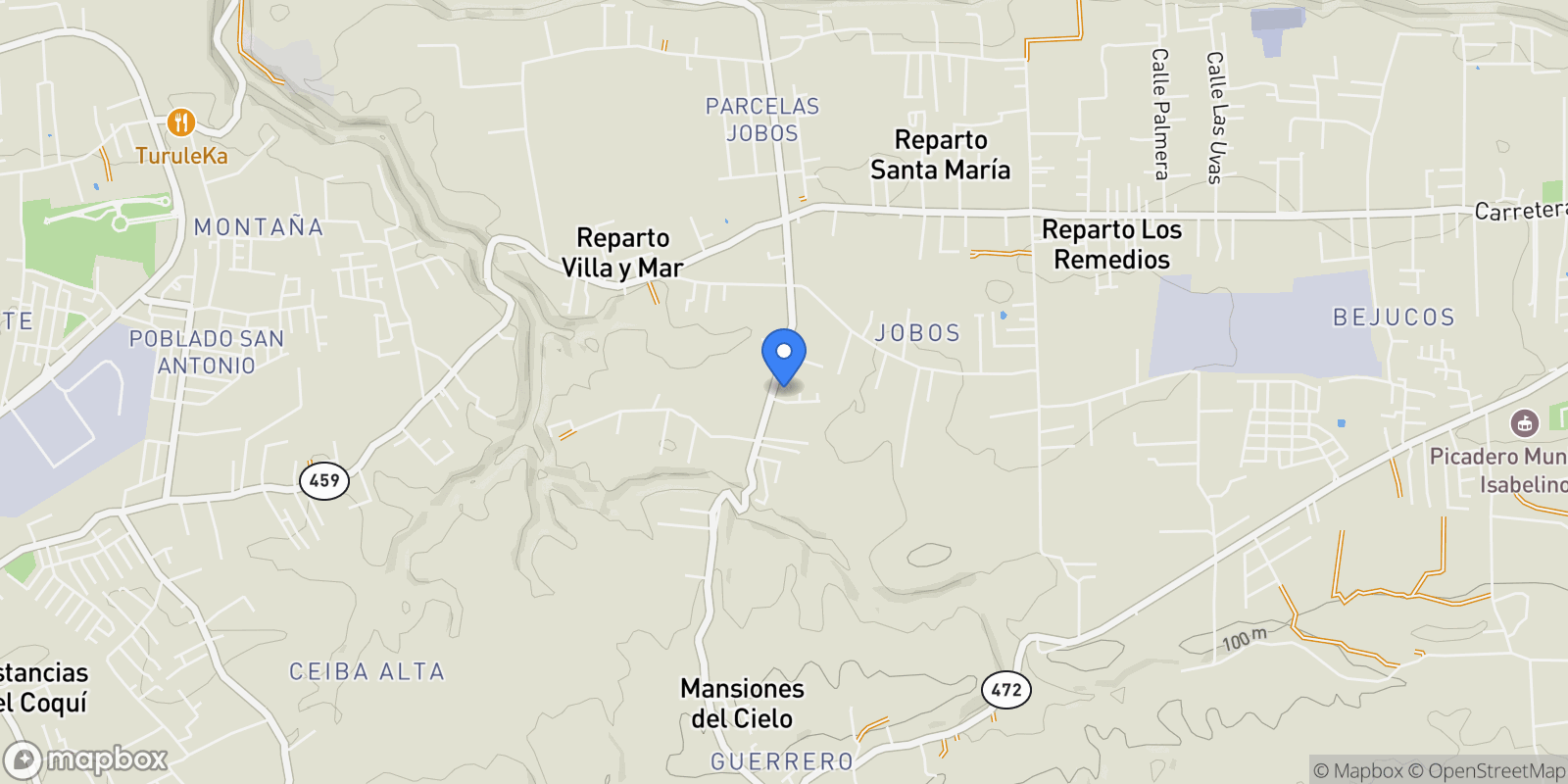 Map showing Isabela BO BAJURAS, ISABELA 1.9, Bajura, Puerto Rico.