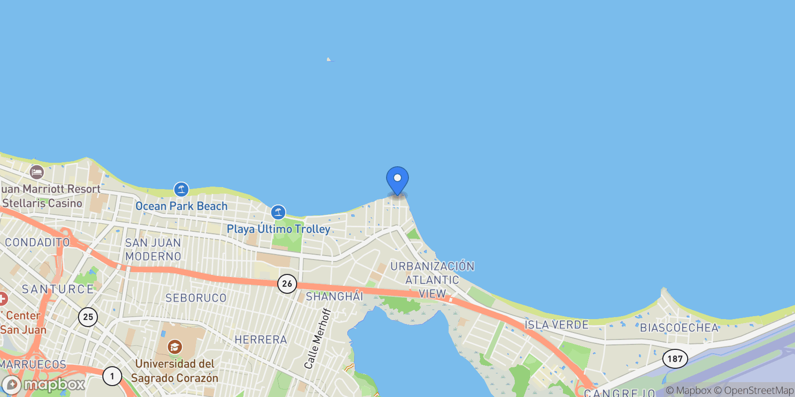 Map showing Punta Las Marias, San Juan, 00913, Puerto Rico, San Juan, San Juan, Puerto Rico.