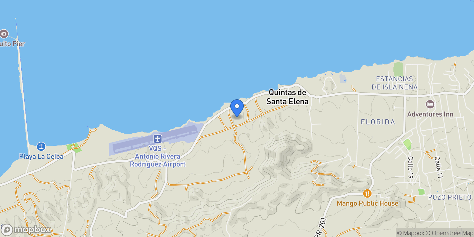 Map showing Florida, Vieques, Puerto Rico, Florida, Vieques, Puerto Rico.
