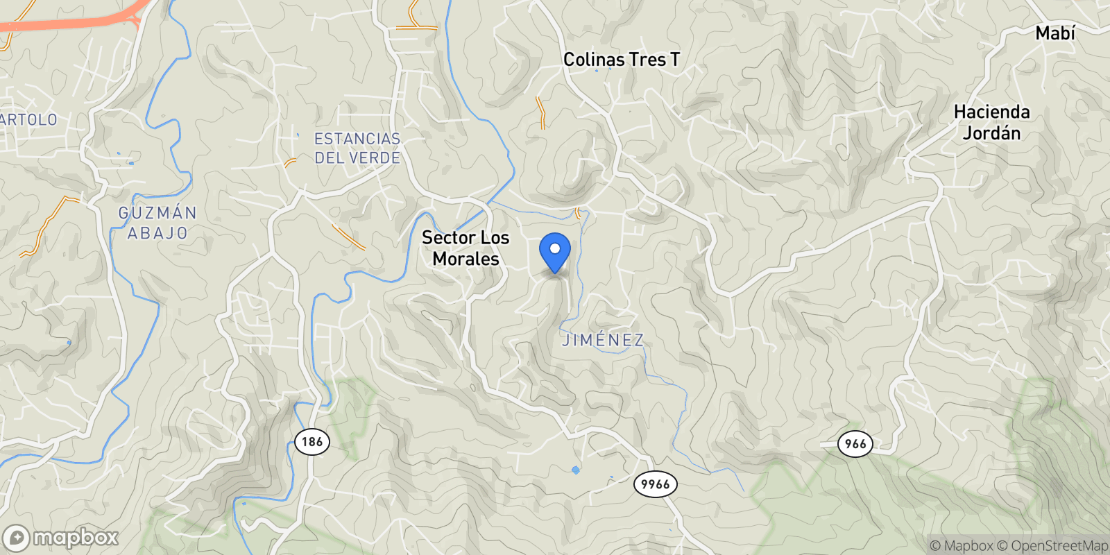 Map showing Rio Grande JIMENEZ LA PIRAMIDE 0, Hato Candal, Río Grande, Puerto Rico.