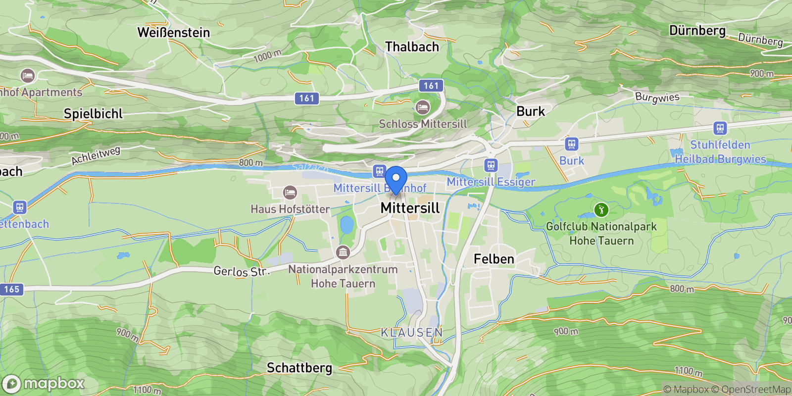 Map showing Stadtplatz, Mittersill, Salzburg, Austria.